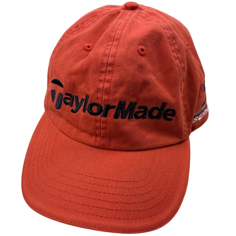 TaylorMade Golf Hat Mens OS Orange r5 Hundred Series Dad Cap Gorpcore Sporty VTG